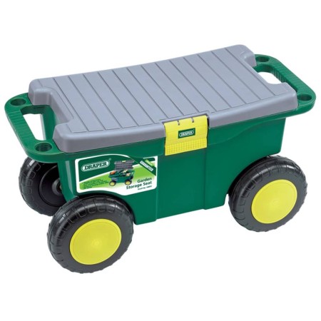 Draper Tools Carrito y asiento jardinería 56x27,2x30,4 cm verde