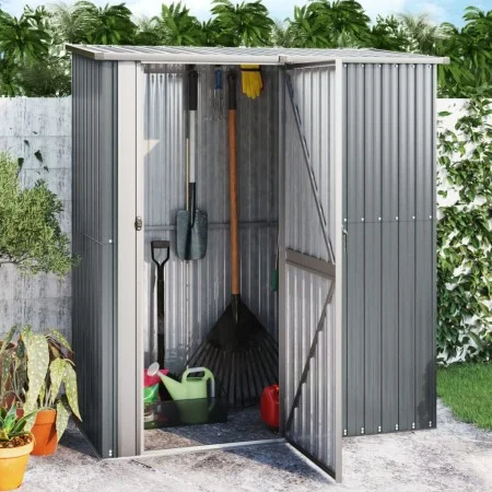 Gartenhaus aus verzinktem Stahl grau 180,5x97x209,5 cm von vidaXL, Schuppen - Ref: Foro24-150904, Preis: 198,92 €, Rabatt: %