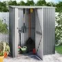 Gartenhaus aus verzinktem Stahl grau 180,5x97x209,5 cm von vidaXL, Schuppen - Ref: Foro24-150904, Preis: 198,92 €, Rabatt: %