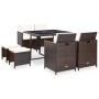9-piece garden dining set and brown synthetic rattan cushions by vidaXL, Garden sets - Ref: Foro24-42526, Price: 432,99 €, Di...