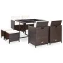 9-piece garden dining set and brown synthetic rattan cushions by vidaXL, Garden sets - Ref: Foro24-42526, Price: 476,58 €, Di...