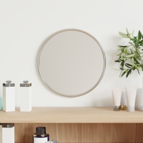 Espejo de pared redondo plateado Ø20 cm
