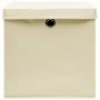 Storage boxes with lids 4 pcs cream fabric 32x32x32 cm by vidaXL, Storage baskets - Ref: Foro24-288358, Price: 31,68 €, Disco...