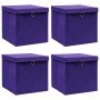 Cajas de almacenaje con tapas 4 uds morado 28x28x28 cm