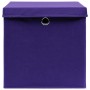 Cajas de almacenaje con tapas 4 uds morado 28x28x28 cm