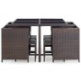 9-piece garden dining set and brown synthetic rattan cushions by vidaXL, Garden sets - Ref: Foro24-42526, Price: 432,99 €, Di...