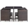 9-piece garden dining set and brown synthetic rattan cushions by vidaXL, Garden sets - Ref: Foro24-42526, Price: 476,58 €, Di...