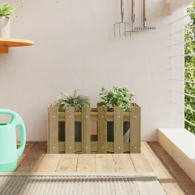 Jardinera diseño de valla madera de pino impregnada 60x30x30 cm by vidaXL, Pots and planters - Ref: Foro24-832471, Price: 21,...
