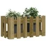 Jardinera diseño de valla madera de pino impregnada 60x30x30 cm by vidaXL, Pots and planters - Ref: Foro24-832471, Price: 21,...