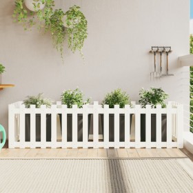 Hochbeet mit Zirbenholzzaun weiß 200x50x50cm von vidaXL, Töpfe und Pflanzgefäße - Ref: Foro24-832508, Preis: 65,23 €, Rabatt: %