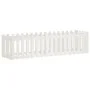 Raised garden bed with white pine wood fence 200x50x50cm by vidaXL, Pots and planters - Ref: Foro24-832508, Price: 64,61 €, D...