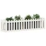Raised garden bed with white pine wood fence 200x50x50cm by vidaXL, Pots and planters - Ref: Foro24-832508, Price: 64,61 €, D...