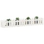 Raised garden bed with white pine wood fence 200x30x30cm by vidaXL, Pots and planters - Ref: Foro24-832503, Price: 47,84 €, D...