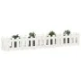 Raised garden bed with white pine wood fence 200x30x30cm by vidaXL, Pots and planters - Ref: Foro24-832503, Price: 47,84 €, D...