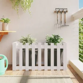 Raised garden bed with white pine wood fence 100x50x50cm by vidaXL, Pots and planters - Ref: Foro24-832478, Price: 41,75 €, D...