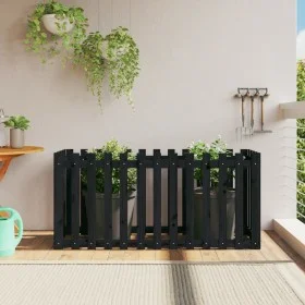 Arriate elevado jardín con valla madera pino negro 150x50x70cm by vidaXL, Pots and planters - Ref: Foro24-832499, Price: 63,4...