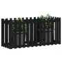 Arriate elevado jardín con valla madera pino negro 150x50x70cm de vidaXL, Maceteros y jardineras - Ref: Foro24-832499, Precio...