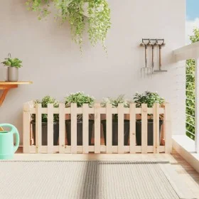 Raised garden bed with solid pine wood fence 150x50x50cm by vidaXL, Pots and planters - Ref: Foro24-832492, Price: 45,67 €, D...
