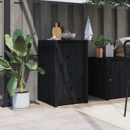 Puertas para cocina exterior madera maciza pino negro 50x9x82cm de vidaXL, Puertas de armarios - Ref: Foro24-832361, Precio: ...