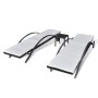 Tumbonas con mesita de ratán sintético negro de vidaXL, Tumbonas - Ref: Foro24-42497, Precio: 348,54 €, Descuento: %