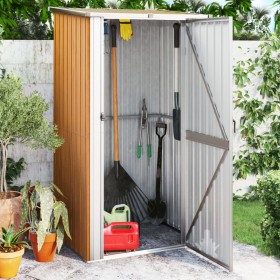 Cobertizo de jardín acero galvanizado marrón 118,5x97x209,5 cm de vidaXL, Cobertizos - Ref: Foro24-150902, Precio: 172,41 €, ...