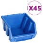 48-teiliges Aufbewahrungsboxen-Set mit blau-schwarzen Wandpaneelen. von vidaXL, Werkzeugschränke - Ref: Foro24-150805, Preis:...