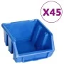 48-teiliges Aufbewahrungsboxen-Set mit blau-schwarzen Wandpaneelen. von vidaXL, Werkzeugschränke - Ref: Foro24-150805, Preis:...