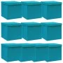 Caja de almacenaje con tapa 4 uds tela azul celeste 32x32x32 cm by vidaXL, Storage baskets - Ref: Foro24-288376, Price: 66,44...