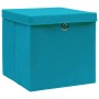 Aufbewahrungsbox mit Deckel, 4 Stück, hellblaues Stoffmaterial, 32x32x32 cm. von vidaXL, Aufbewahrungskörbe - Ref: Foro24-288...