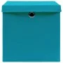 Aufbewahrungsbox mit Deckel, 4 Stück, hellblaues Stoffmaterial, 32x32x32 cm. von vidaXL, Aufbewahrungskörbe - Ref: Foro24-288...