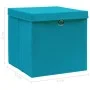 Aufbewahrungsbox mit Deckel, 4 Stück, hellblaues Stoffmaterial, 32x32x32 cm. von vidaXL, Aufbewahrungskörbe - Ref: Foro24-288...