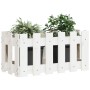 Jardinera diseño de valla madera maciza pino blanca 60x30x30 cm by vidaXL, Pots and planters - Ref: Foro24-832468, Price: 27,...