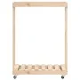Massiver Kiefernholz-Holzstapelwagen mit Rädern 76,5x40x108 cm. von vidaXL, Brennholztaschen und -halter - Ref: Foro24-832325...