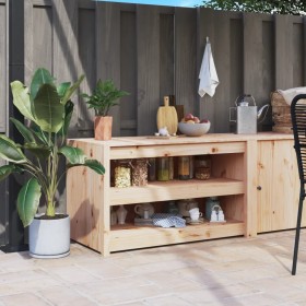 Massives Kiefernholz-Außenküchenmöbel 106x55x64 cm von vidaXL, Küchenschränke - Ref: Foro24-832333, Preis: 126,45 €, Rabatt: %