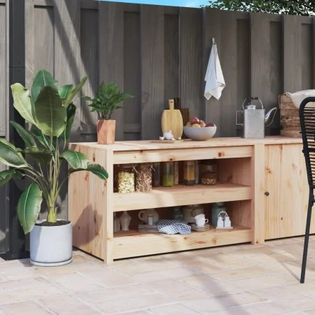 Mueble de cocina de exterior madera maciza de pino 106x55x64 cm de vidaXL, Armarios de cocina - Ref: Foro24-832333, Precio: 1...
