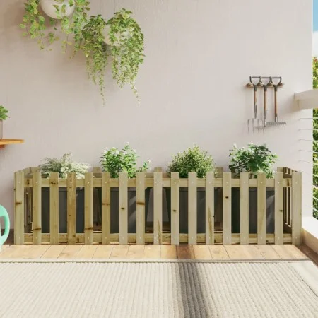 Arriate elevado jardín valla madera impregnada pino 200x50x50cm by vidaXL, Pots and planters - Ref: Foro24-832511, Price: 58,...
