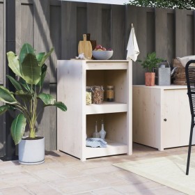 Mueble de cocina exterior madera maciza pino blanco 55x55x92 cm