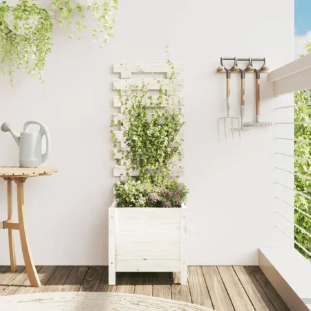Jardinera estantería madera maciza pino blanco 39x39,5x114 cm by vidaXL, Pots and planters - Ref: Foro24-832518, Price: 43,38...