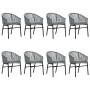 Juego de comedor de jardín 9 piezas ratán sintético gris