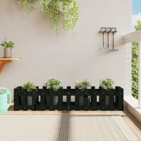 Arriate elevado jardín con valla madera pino negro 150x30x30cm by vidaXL, Pots and planters - Ref: Foro24-832489, Price: 39,6...