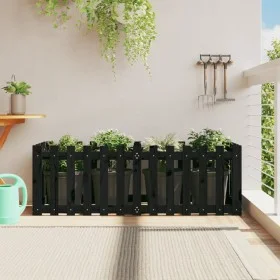 Arriate elevado jardín con valla madera pino negro 150x50x50cm by vidaXL, Pots and planters - Ref: Foro24-832494, Price: 51,9...