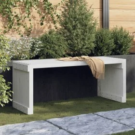 Ausziehbare Gartenbank aus weißem Kiefernholz 212,5x40,5x45 cm von vidaXL, Gartenbänke - Ref: Foro24-832526, Preis: 113,73 €,...