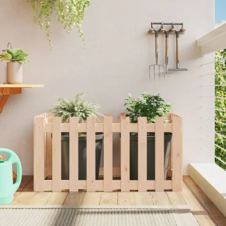Arriate elevado jardín con valla madera maciza pino 100x50x50cm by vidaXL, Pots and planters - Ref: Foro24-832477, Price: 35,...