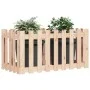 Arriate elevado jardín con valla madera maciza pino 100x50x50cm by vidaXL, Pots and planters - Ref: Foro24-832477, Price: 35,...