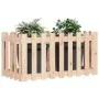 Arriate elevado jardín con valla madera maciza pino 100x50x70cm de vidaXL, Maceteros y jardineras - Ref: Foro24-832482, Preci...