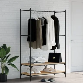 Garderobe mit Regalen aus Sonoma-Eichen-Ingenieurholz. von vidaXL, Kommoden-Organizer und Bar-Kleiderbügel - Ref: Foro24-8342...