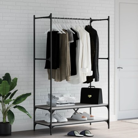 Perchero con estantes madera de ingeniería Sonoma gris by vidaXL, Dresser Organizers and Bar Hangers - Ref: Foro24-834203, Pr...