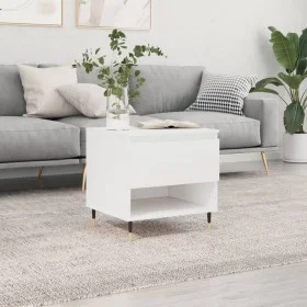 Glossy white engineered wood coffee table 50x46x50 cm by vidaXL, Coffee table - Ref: Foro24-830896, Price: 43,55 €, Discount: %