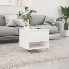 Mesa de centro madera de ingeniería blanco brillo 50x46x50 cm de vidaXL, Mesas de centro - Ref: Foro24-830896, Precio: 43,98 ...