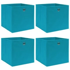 Storage boxes 4 pcs light blue fabric 32x32x32 cm by vidaXL, Storage baskets - Ref: Foro24-288373, Price: 24,87 €, Discount: %